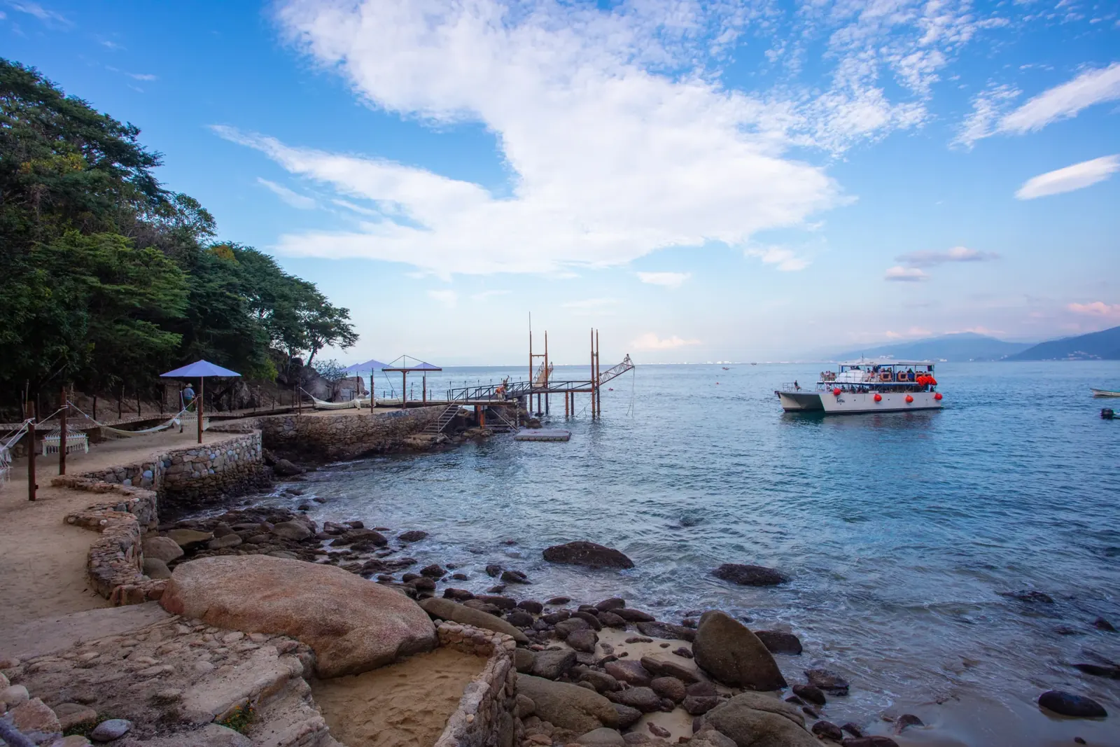 Boat dock on a secluded bay in Puerto Vallarta